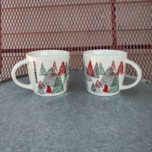 Set of Starbucks Christmas mugs
